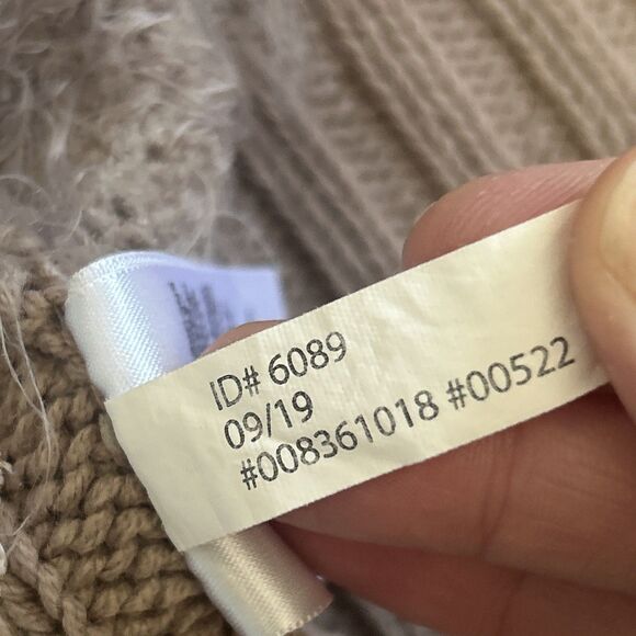 Express Longline Cardigan Sweater Womens Large Tan Eyelash Knit Hooded - Picture 7 of 10